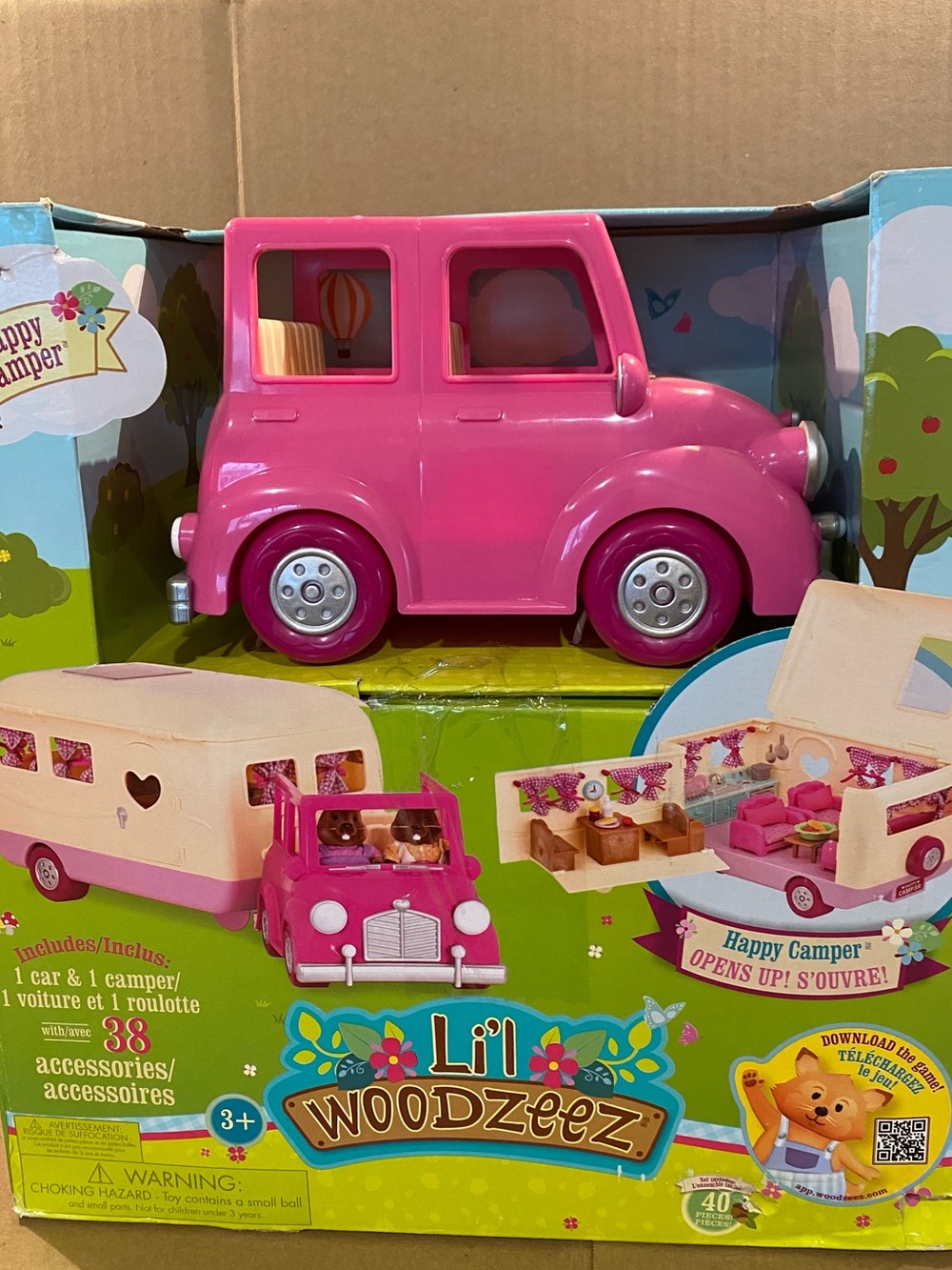 Pink Happy Camper Car & Camper Playset